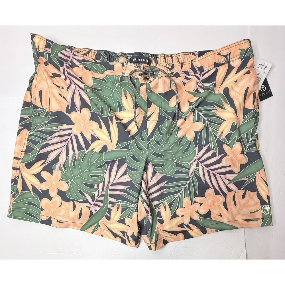 Kohls Swim Shorts Tropical Big & Tall Mens Size 4XBig Swimming Summer Trunks New